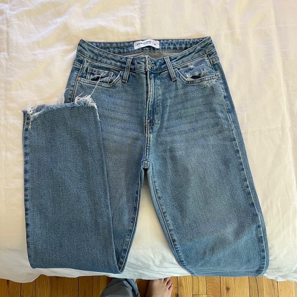 Just Black Light Blue Straight Leg Jeans